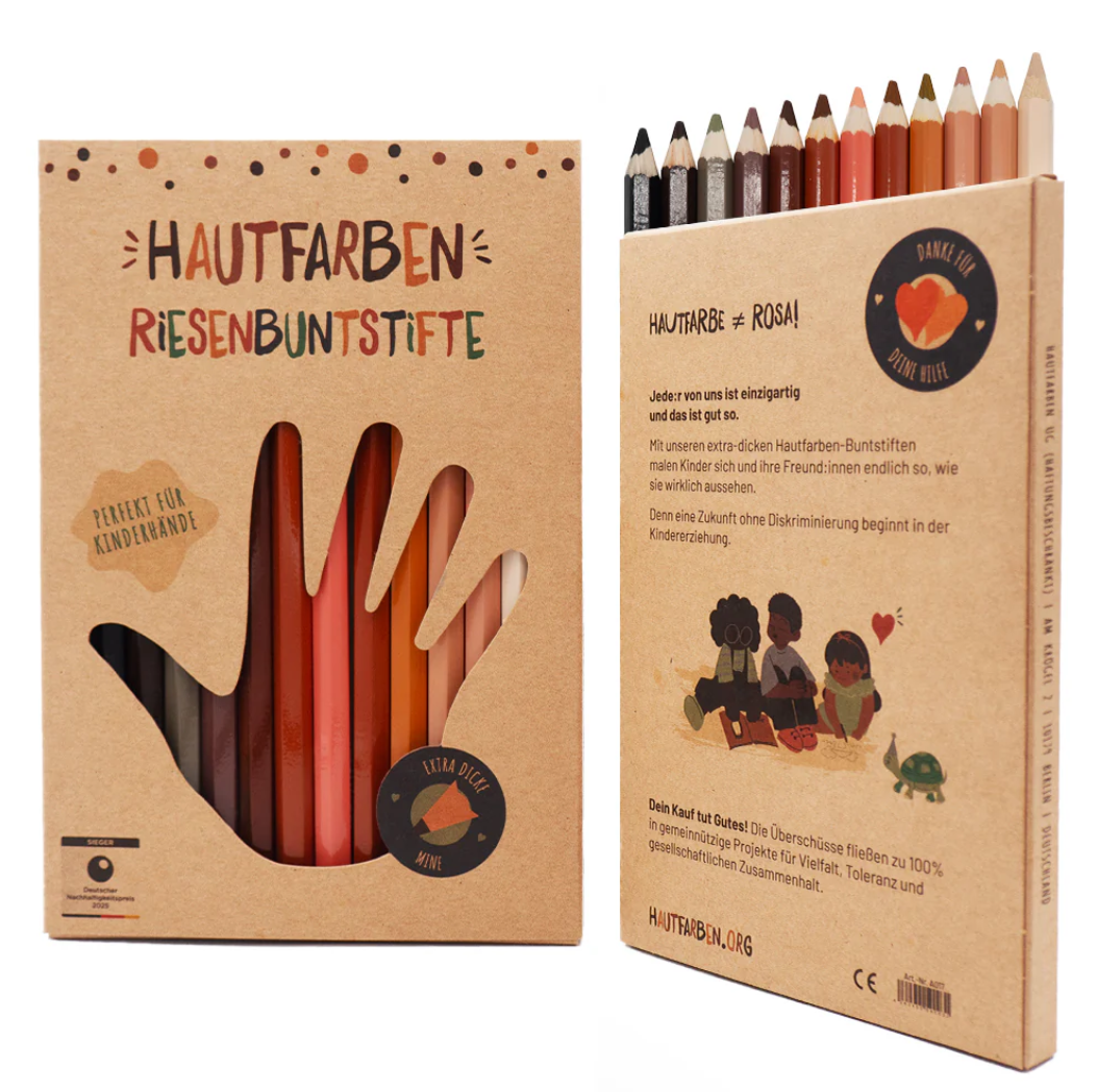 12 dicke Hautfarben Buntstifte für ALLE