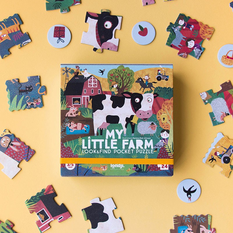 4015010 Londji Pocket Puzzle My Little Farm Bauernhof 3-5 Jahre Coverk