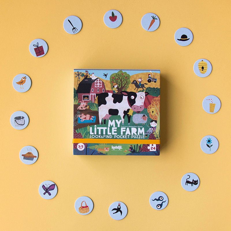 4015010 Londji Pocket Puzzle My Little Farm Bauernhof 3-5 Jahre D6