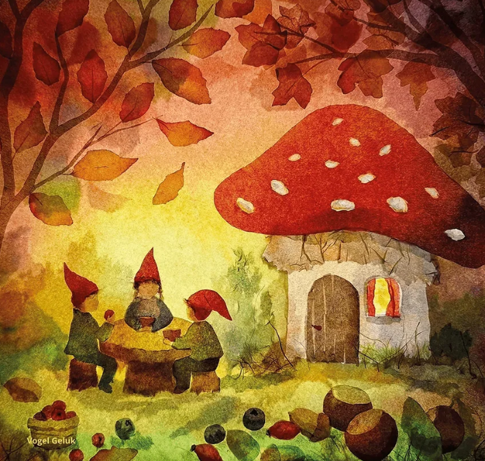 Zwergen Picknick (Vogel Geluk)