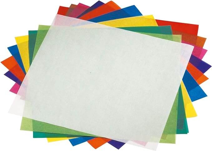 Transparentpapier 15x15cm 100 Blatt in 10 Farben