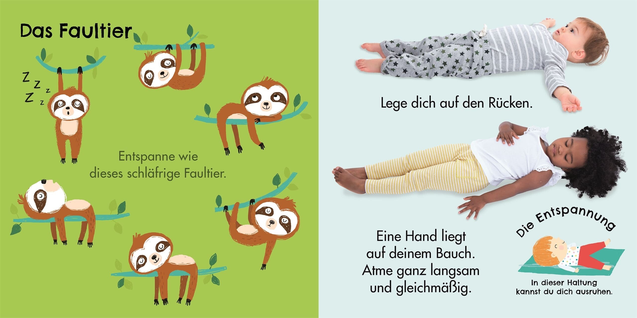 Yoga für Minis Buchseite Faultier