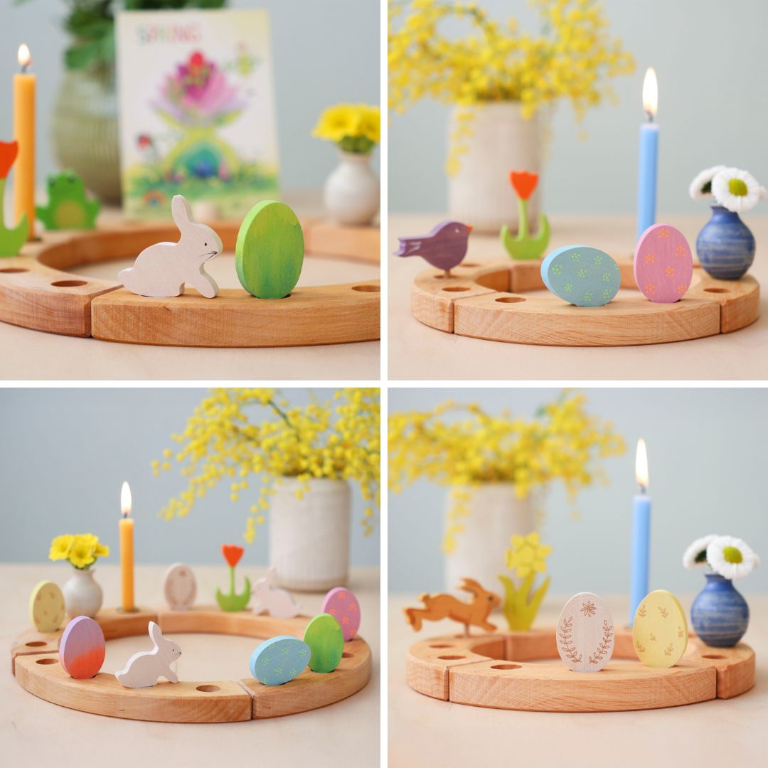 Osterset Hase & Ei Batik orange-lila