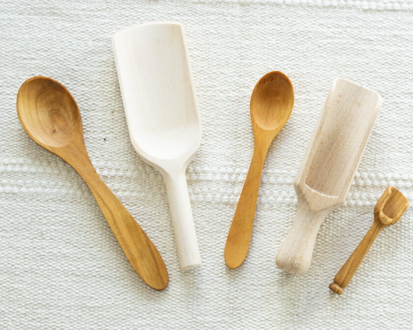 Holzlöffel und Schaufeln im Set (5 Teile)