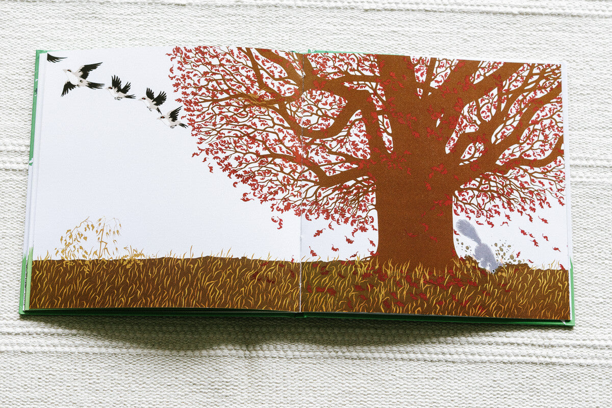 Ein baum geht durch das Jahr