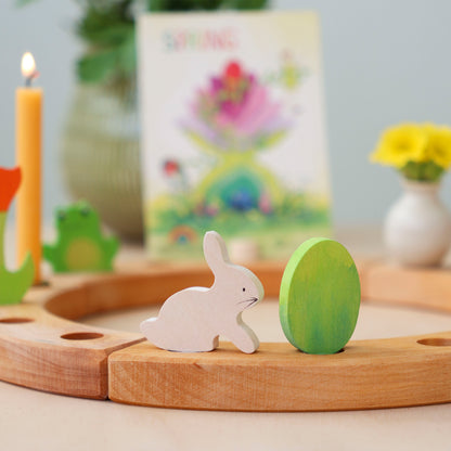 Osterset Hase & Ei Batik grün