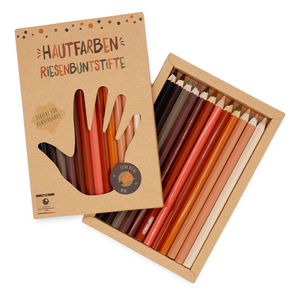 12 dicke Hautfarben Buntstifte für ALLE