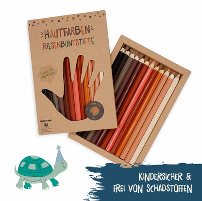 12 dicke Hautfarben Buntstifte für ALLE