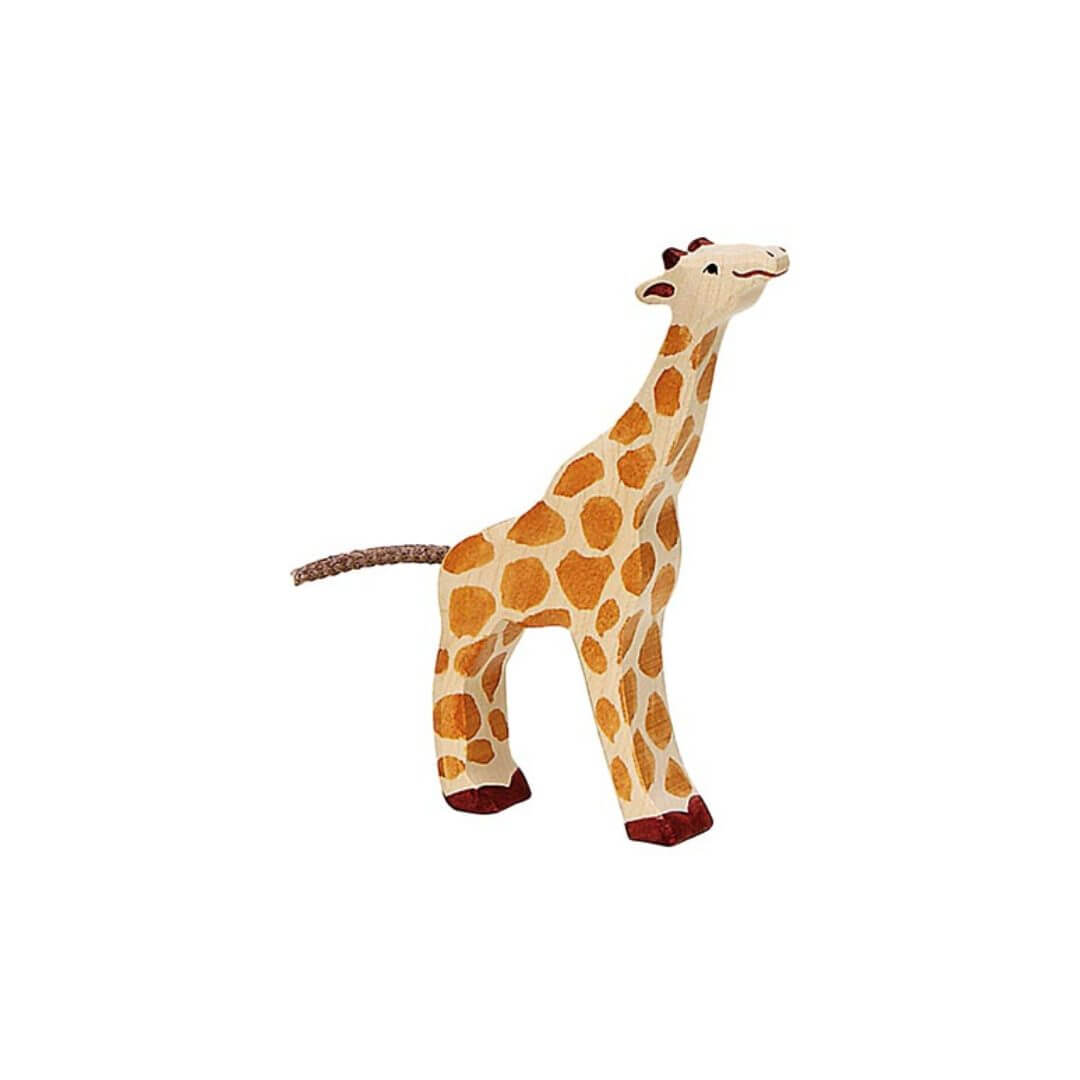 3018405 Giraffe klein fressend Holztiere Hoztiger