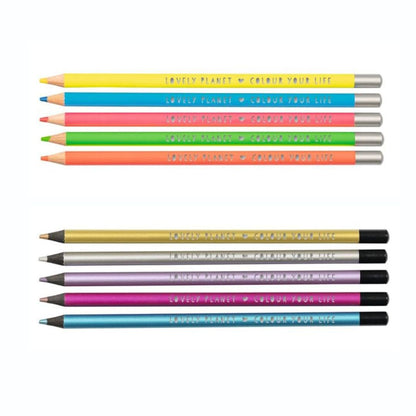 Lovely Planet 5 Buntstifte Neon oder Metallic