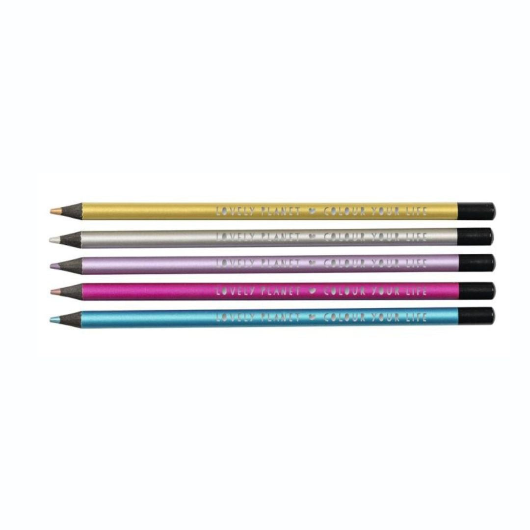 Lovely Planet 5 Buntstifte Neon oder Metallic
