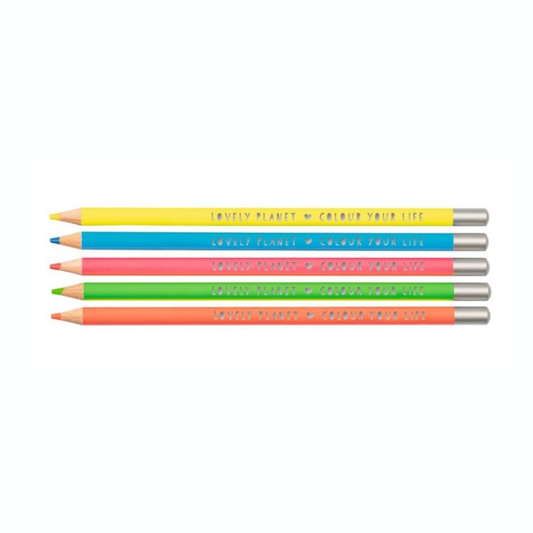Lovely Planet 5 Buntstifte Neon oder Metallic