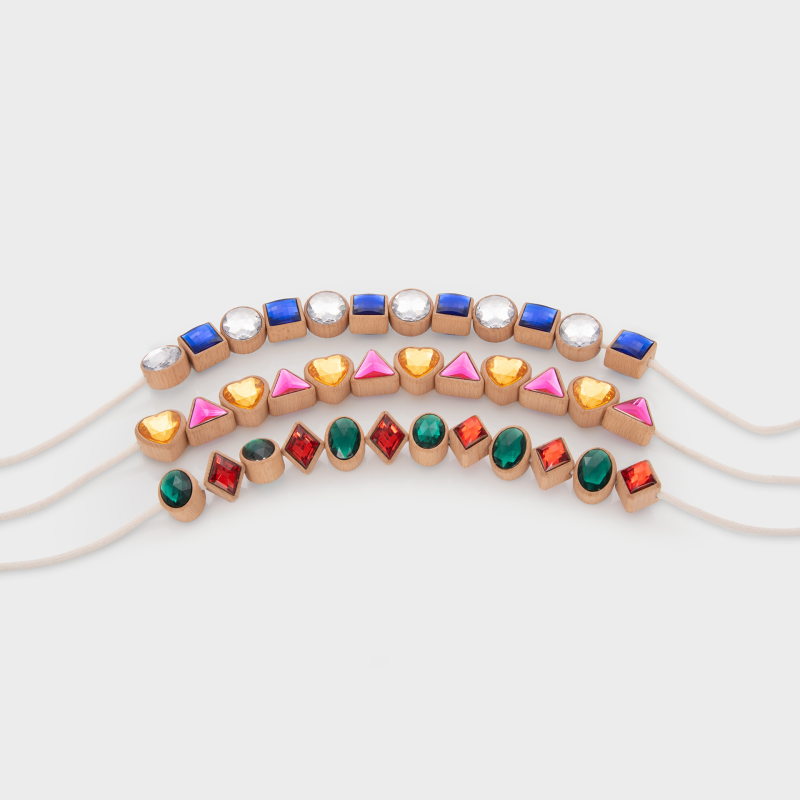 Geometrische Schmucksteine zum Auffädeln (3+)