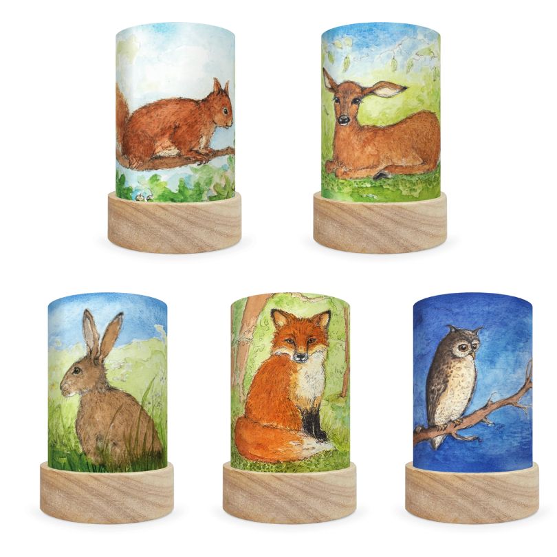 5 Waldtiere für LATERNE Eentje van Margo