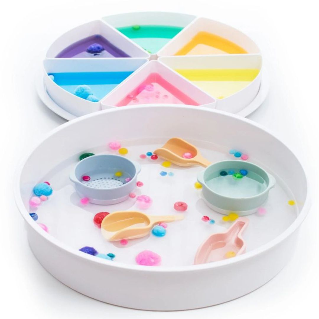 Sensorik Spieltablett (43cm, 6 Fächer, Deckel)