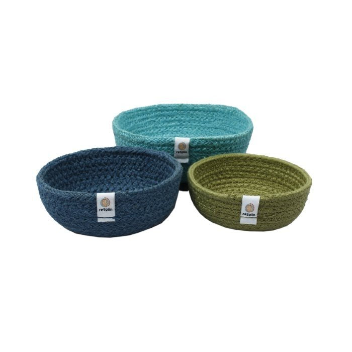 5001005 3 Jutekörbchen mittel jute-mini-bowl-set-ocean vHst 1