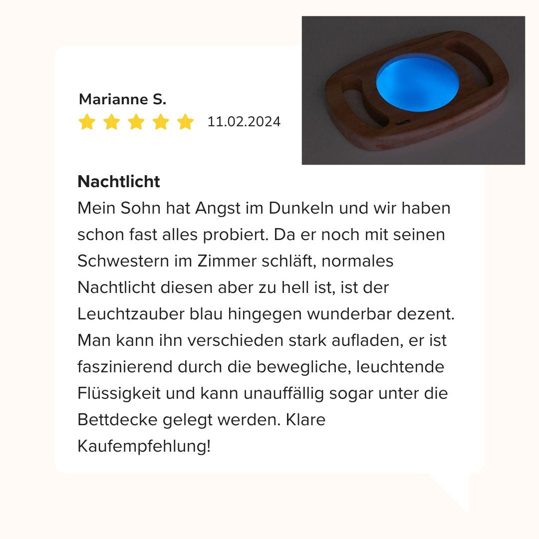 Leuchtzauber blau Rezension (2)